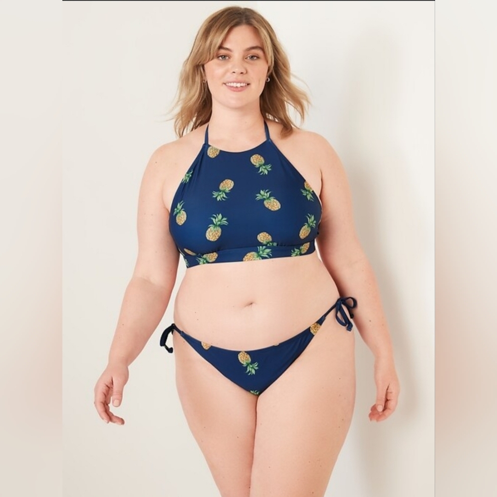 OLD NAVY High-Neck Halter Pineapple Print Bikini Top NWT Size: 3X